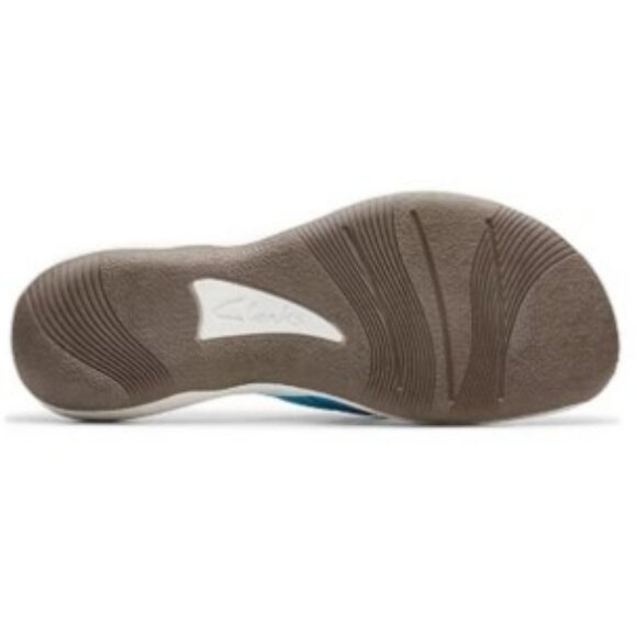 Clarks Cloud Steppers Breeze Sea Flip Flops Turquoise/Coral Ombre 🆕⌚📦🏃💨🚚 - Picture 10 of 16